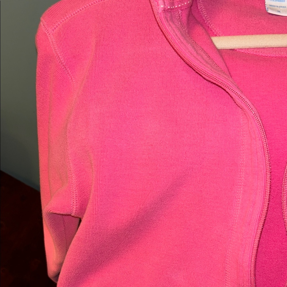 Body Chemistre- Size Med  Hot Pink Women's Sweat Jacket - Picture 4 of 8